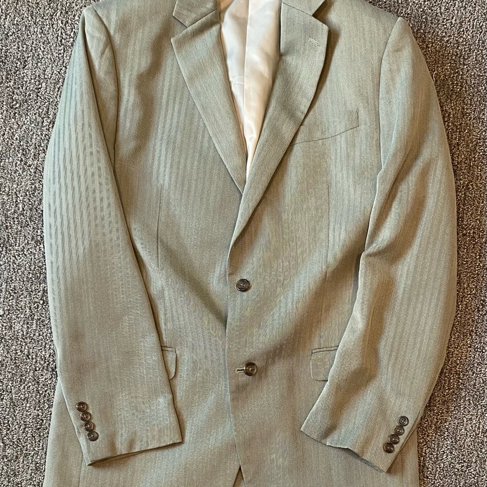 Chaps Two Button Tan Sport Coat with Notched Lapel Size 42XL